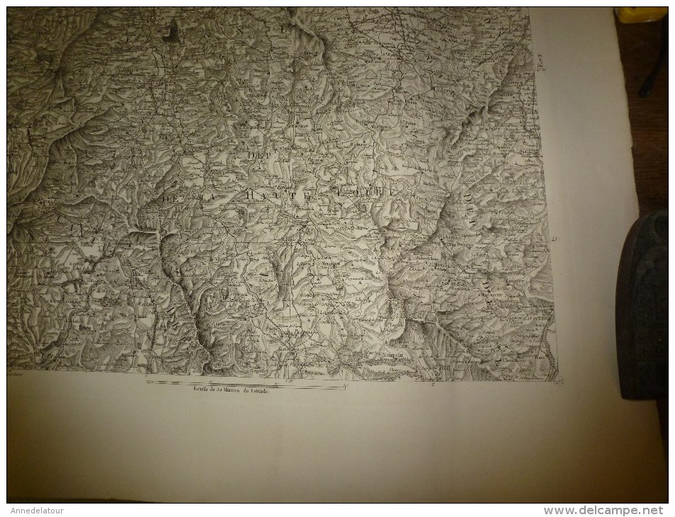 1820 Carte Générale De La FRANCE Par Capitaine :reférence CLERMONT (points Du Quadrilatère:Magnac,Jullie,Baix,Monrazier - Cartes Géographiques