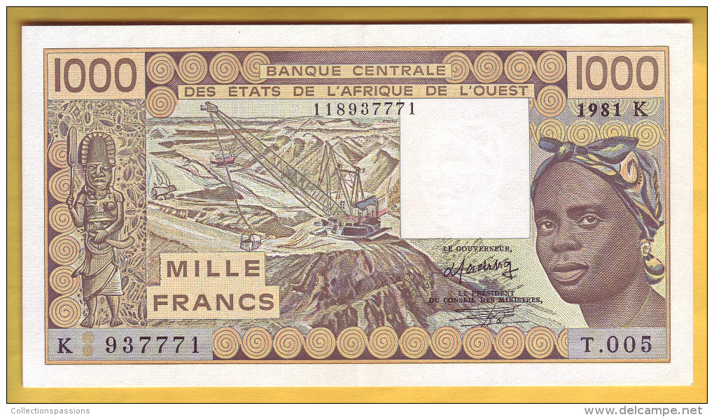 BANQUE DE L´ AFRIQUE DE L´OUEST - Sénégal - Billet De 1000 Francs. 1981 - Senegal