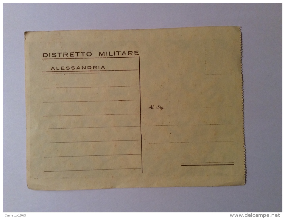 Alessandria Distretto Militare Non Viaggiata F.grande - Alessandria