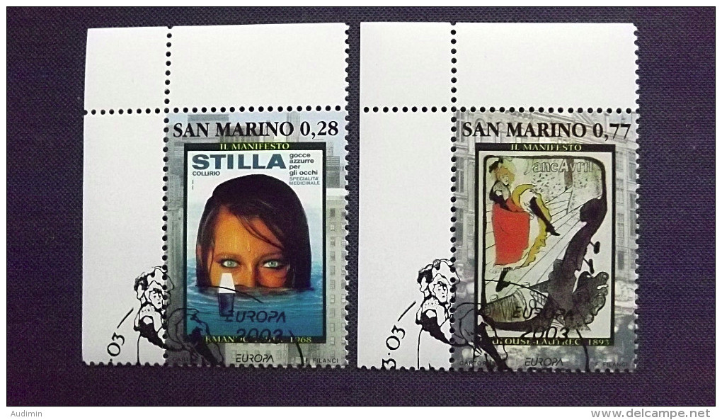 San Marino 2085/6 Oo/ESST, EUROPA/CEPT 2003, Plakatkunst - Gebraucht