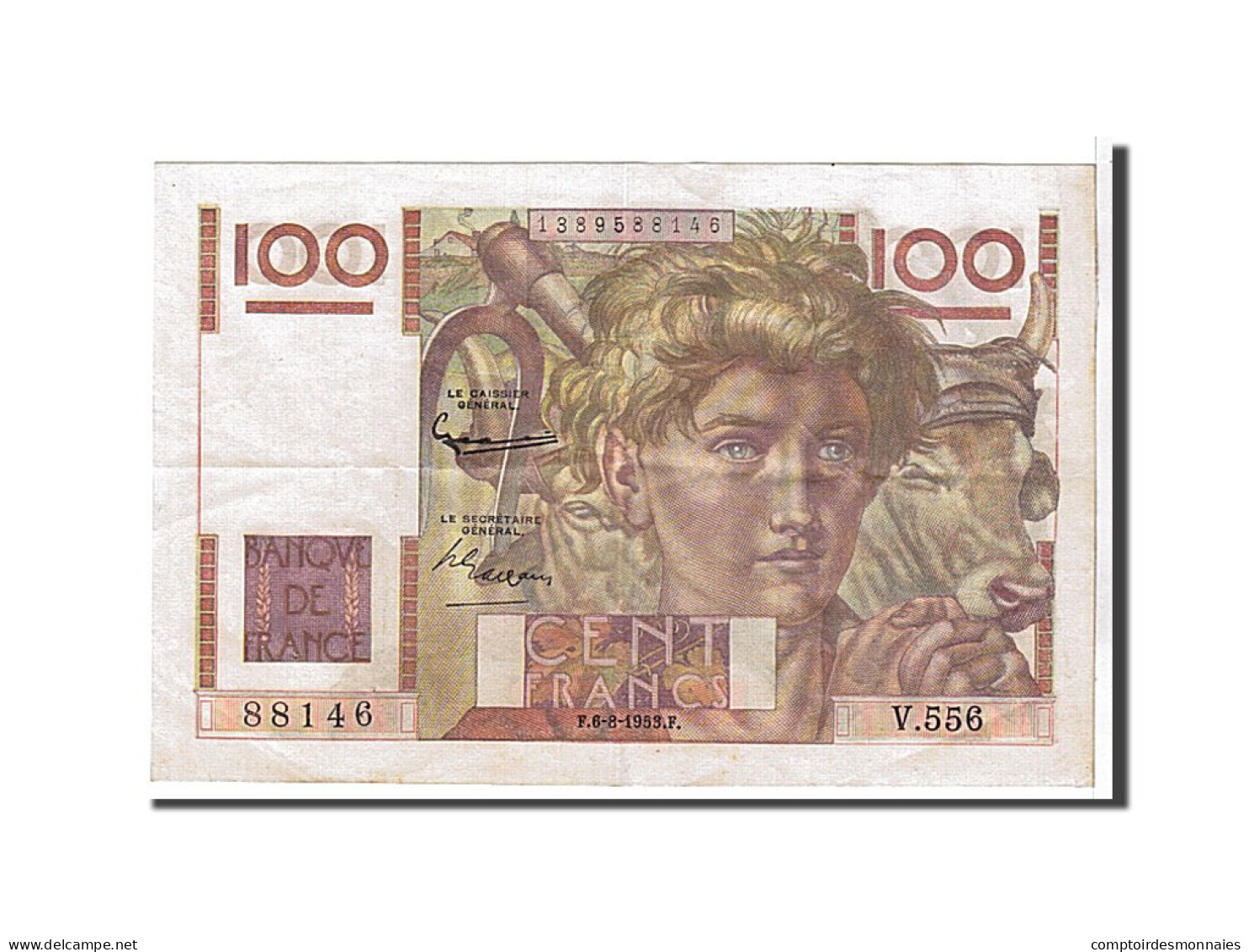 Billet, France, 100 Francs, 100 F 1945-1954 ''Jeune Paysan'', 1953, SUP - 100 F 1945-1954 ''Jeune Paysan''