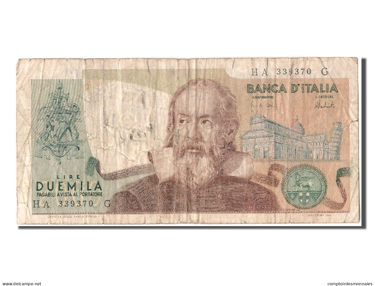 Billet, Italie, 2000 Lire, 1973, 1973-10-08, TB - 2000 Lire