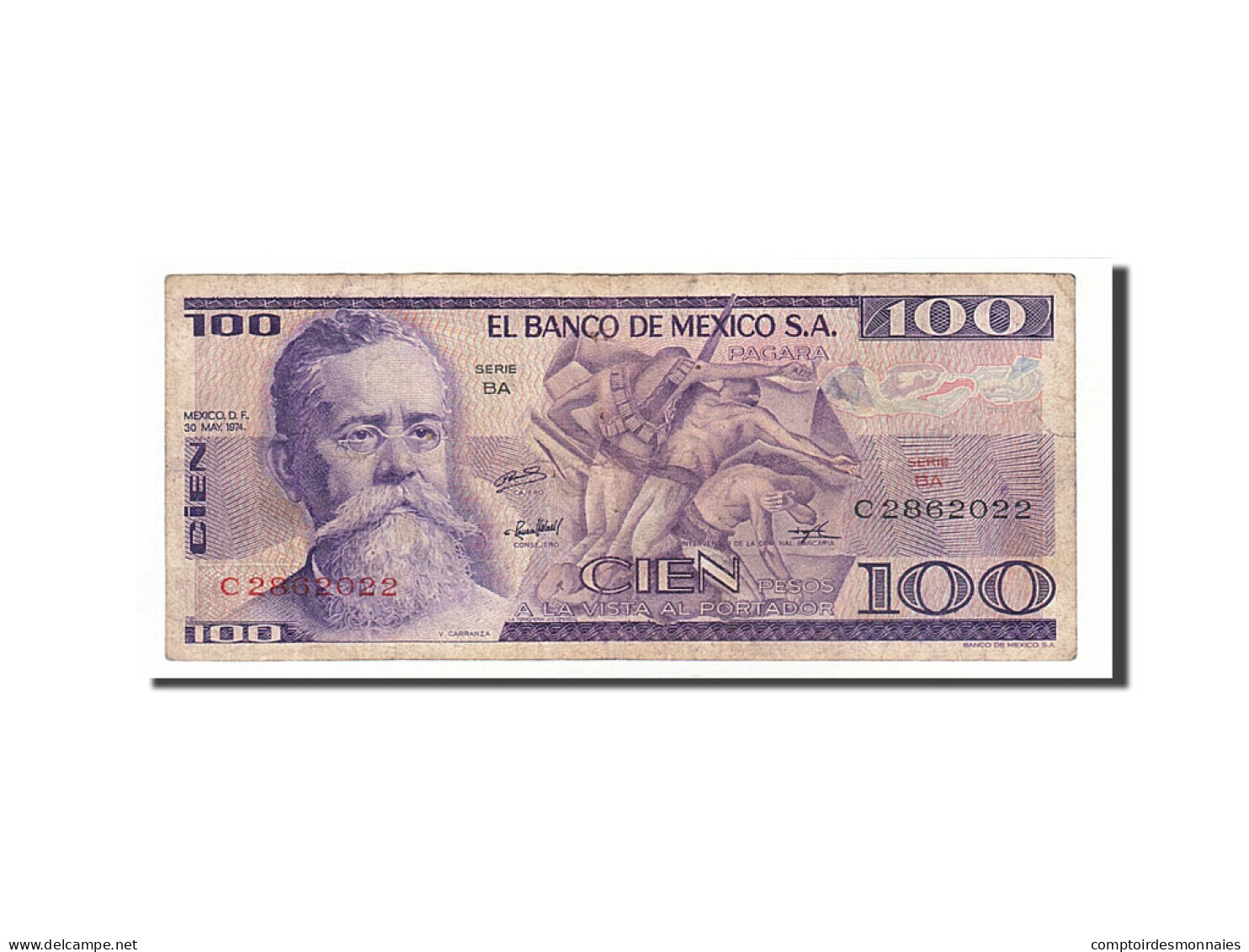 Billet, Mexique, 100 Pesos, 1974, 1974-05-30, TB+ - Mexique