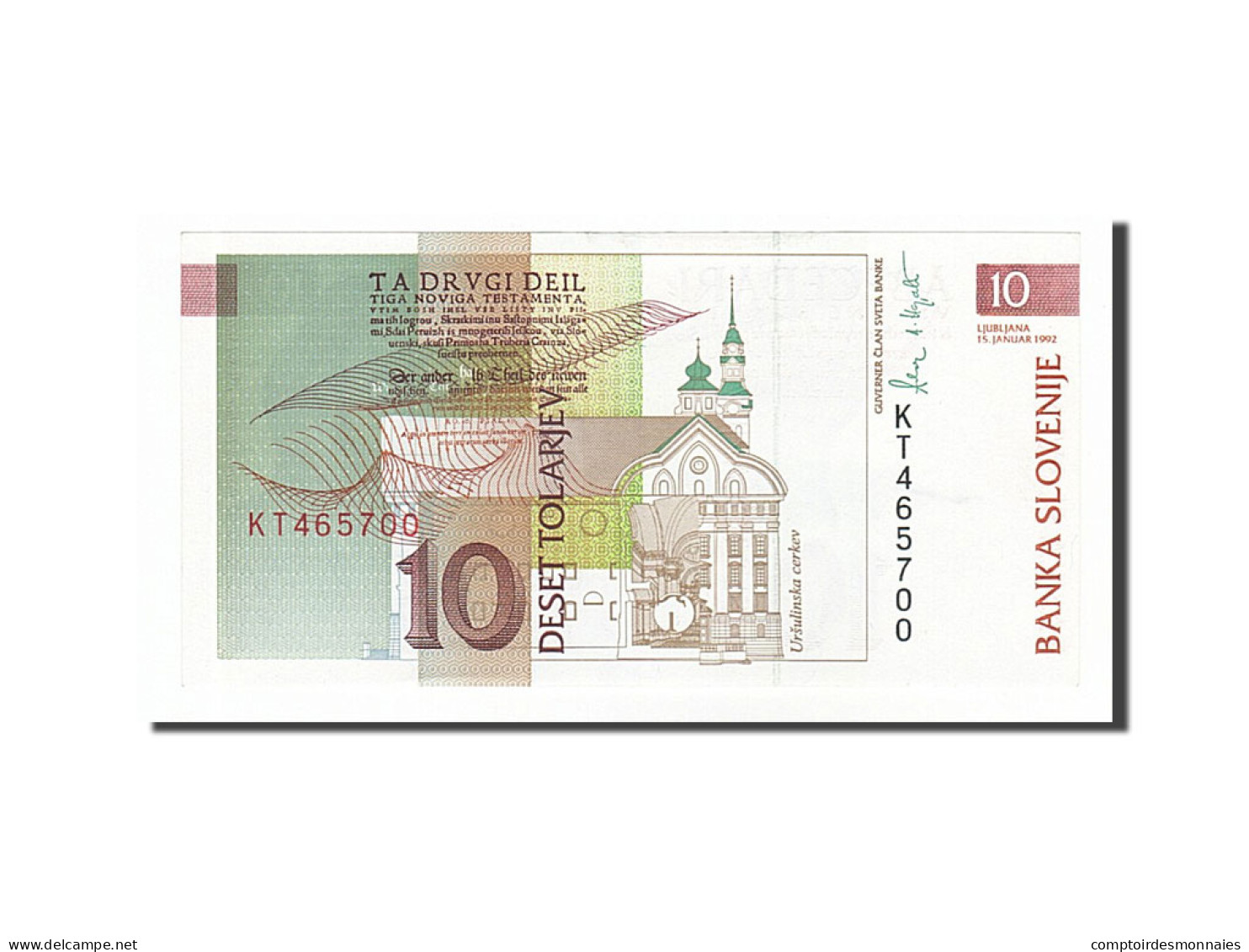 Billet, Slovénie, 10 Tolarjev, 1992, 1992-01-15, SPL - Slovénie