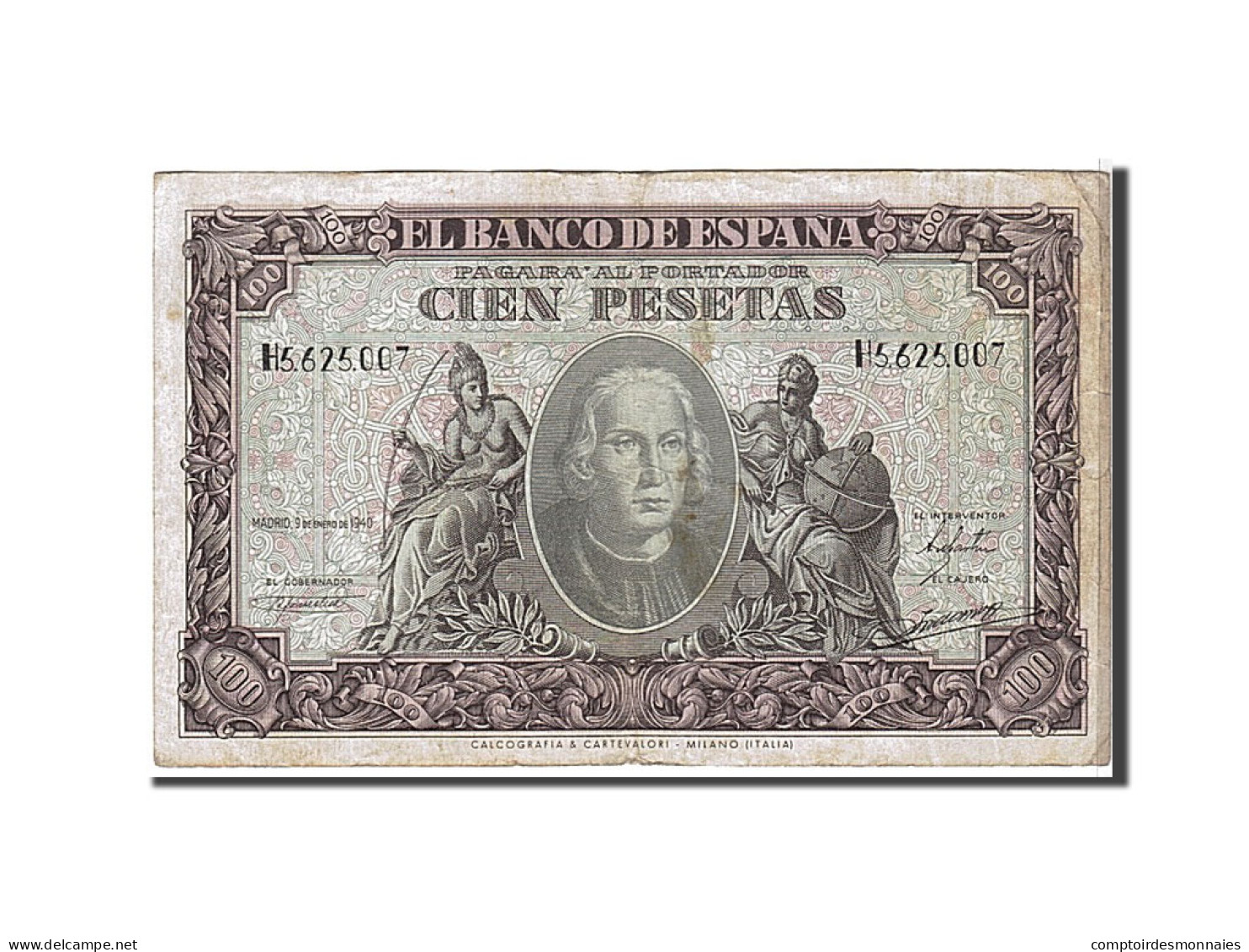 Billet, Espagne, 100 Pesetas, 1940, TB+ - 100 Peseten