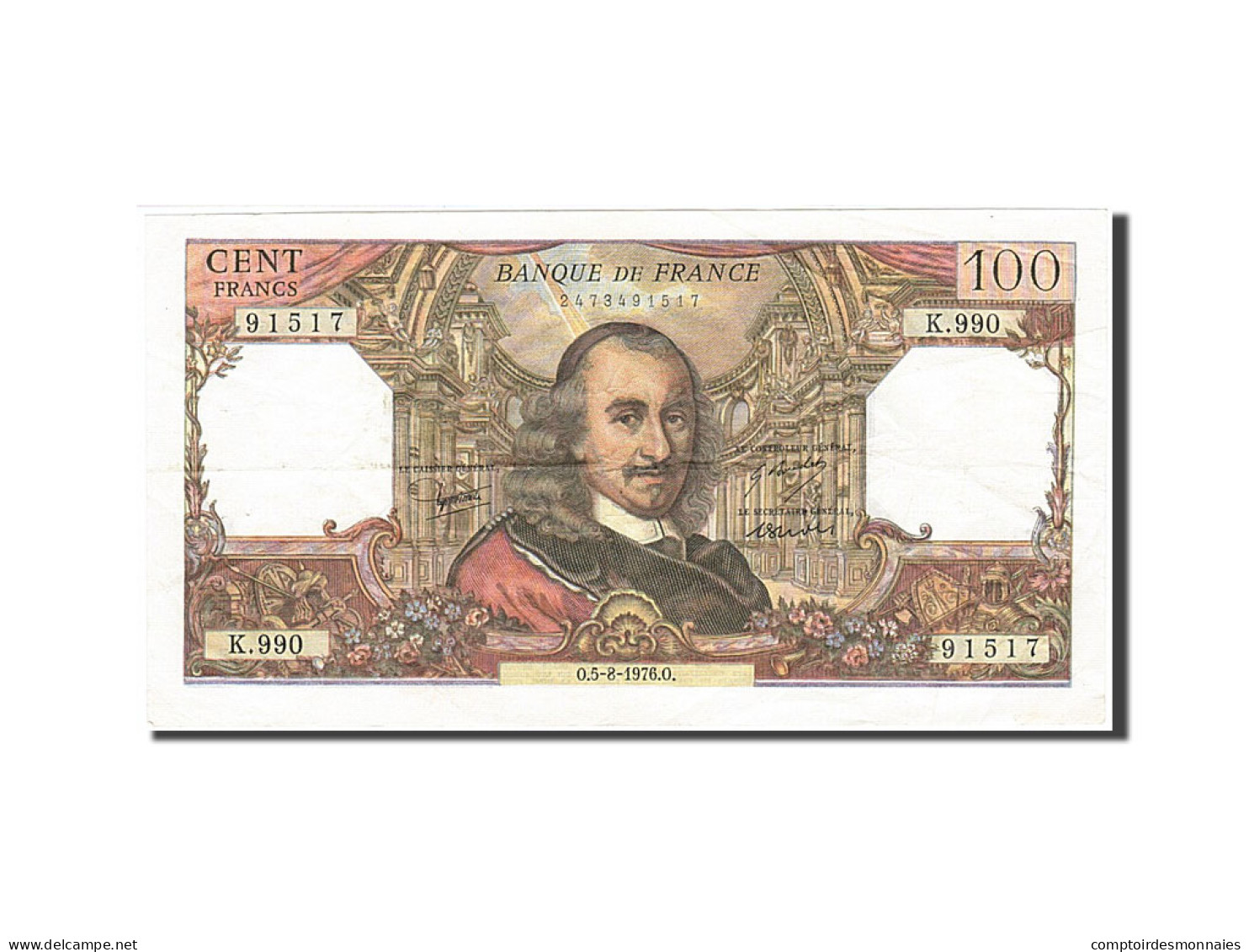 Billet, France, 100 Francs, 100 F 1964-1979 ''Corneille'', 1976, 1976-08-05 - 100 F 1964-1979 ''Corneille''