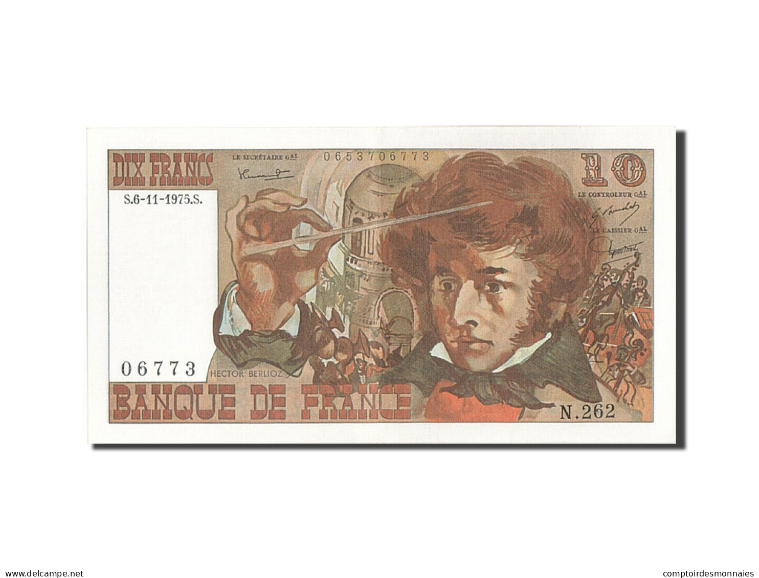 Billet, France, 10 Francs, 10 F 1972-1978 ''Berlioz'', 1975, 1975-11-06, SPL - 10 F 1972-1978 ''Berlioz''