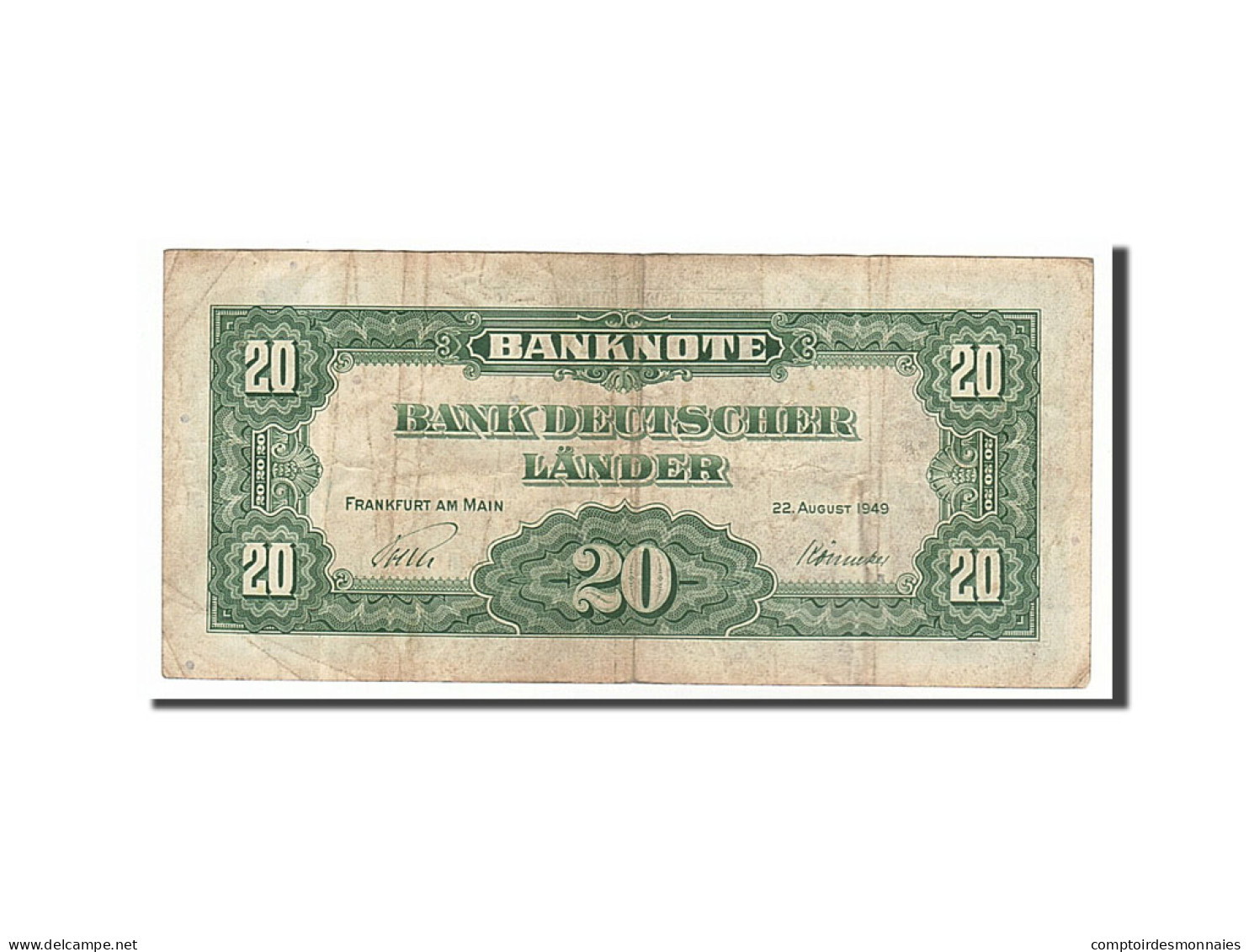 Billet, République Fédérale Allemande, 20 Deutsche Mark, 1949, 1949-08-22 - 20 Deutsche Mark