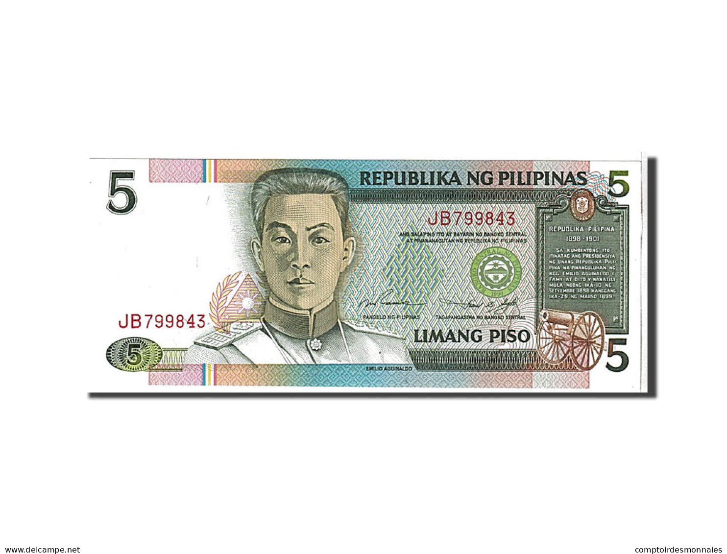 Billet, Philippines, 5 Piso, 1995, KM:180, NEUF - Philippinen