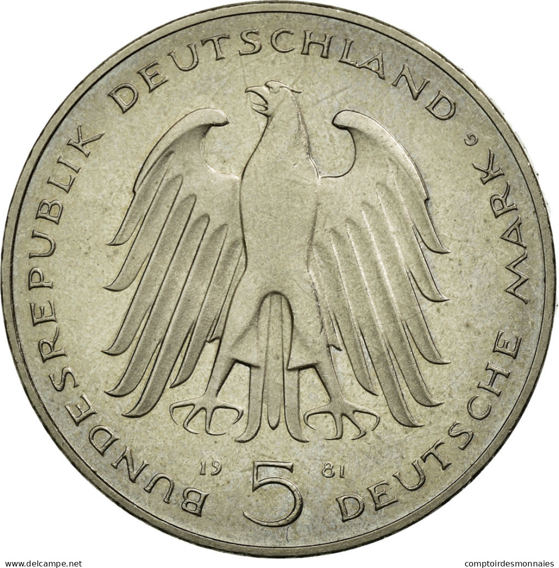 Monnaie, République Fédérale Allemande, 5 Mark, 1981, Karlsruhe, Germany - 5 Mark