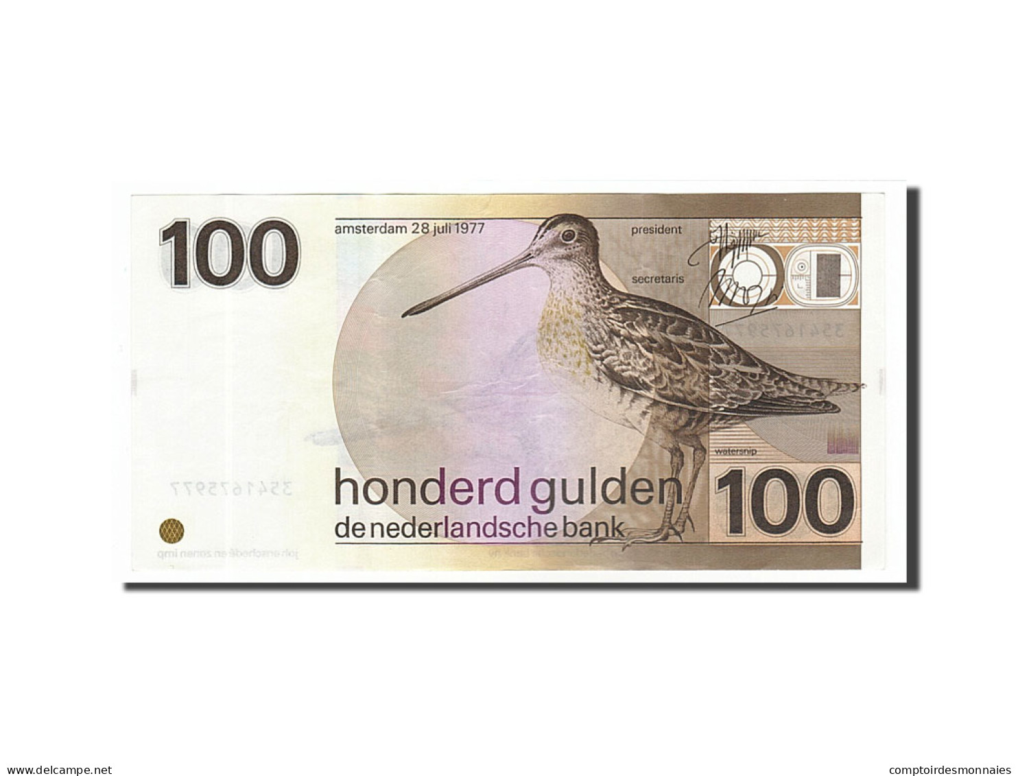 Billet, Pays-Bas, 100 Gulden, 1977, 1977-07-28, SUP - 100 Gulden