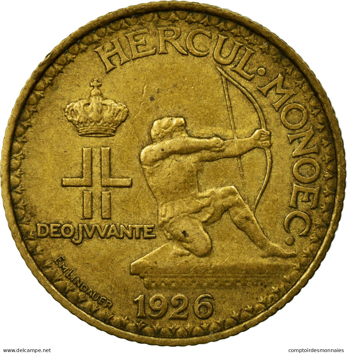 Monnaie, Monaco, Louis II, Franc, 1924, Poissy, TTB, Aluminum-Bronze, KM:111 - 1922-1949 Louis II.
