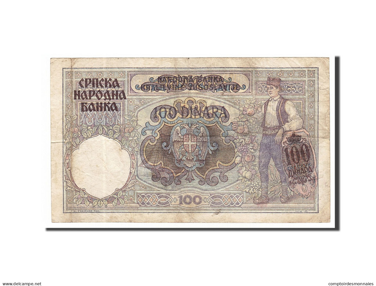 Billet, Serbie, 100 Dinara, 1941, 1941-05-01, TTB - Serbie