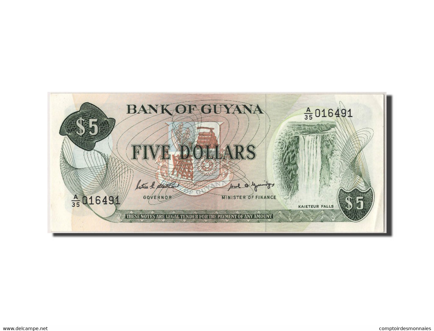 Billet, Guyana, 5 Dollars, SPL - Guyana