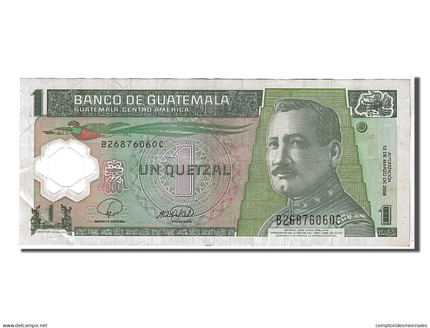 Billet, Guatemala, 1 Quetzal, 2008, KM:115, TTB - Guatemala
