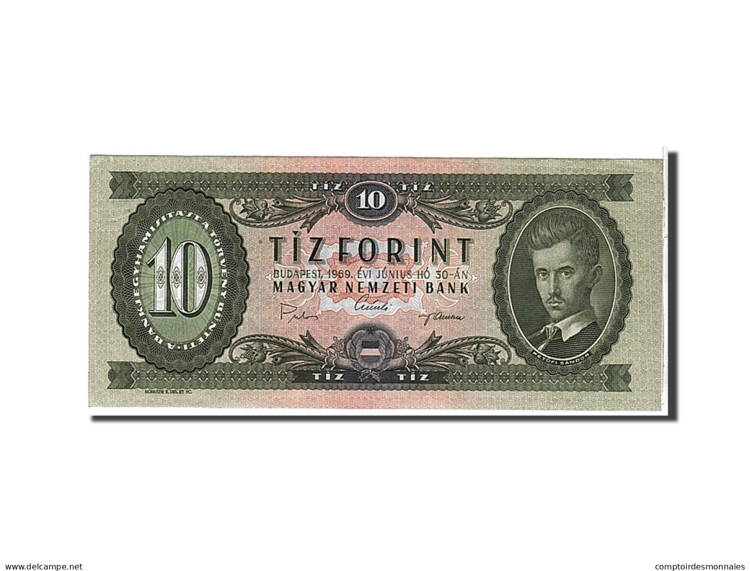 Billet, Hongrie, 10 Forint, 1969, KM:168d, TTB - Ungheria