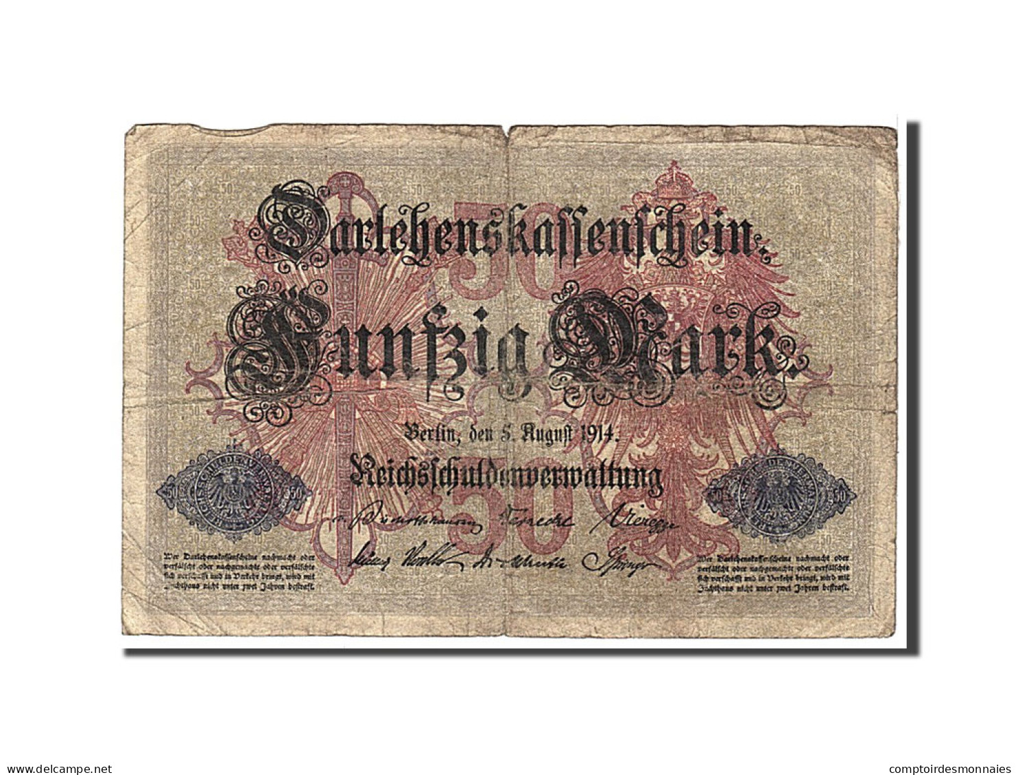 Billet, Allemagne, 50 Mark, 1914, KM:49b, B - 50 Mark