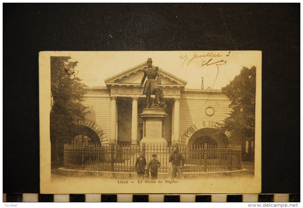 CP, 59, LILLE La Statue De Négrier Dos Simple Voyagé En 1903 - Lille