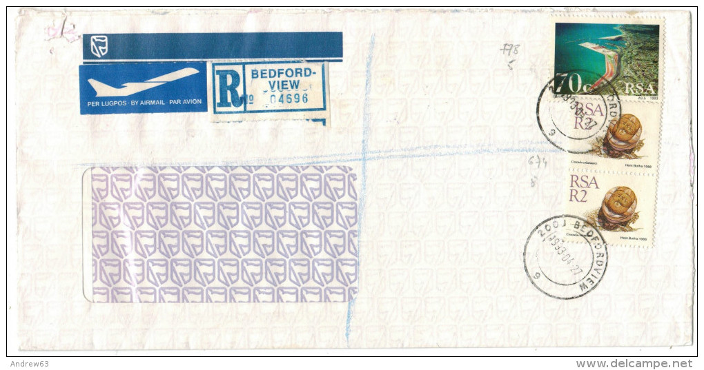 RSA - South Africa - Sud Africa - SUID AFRIKA - 1993 - Port Elisabeth + 2 X Crassula - Registered Air Mail - Viaggiat... - Storia Postale