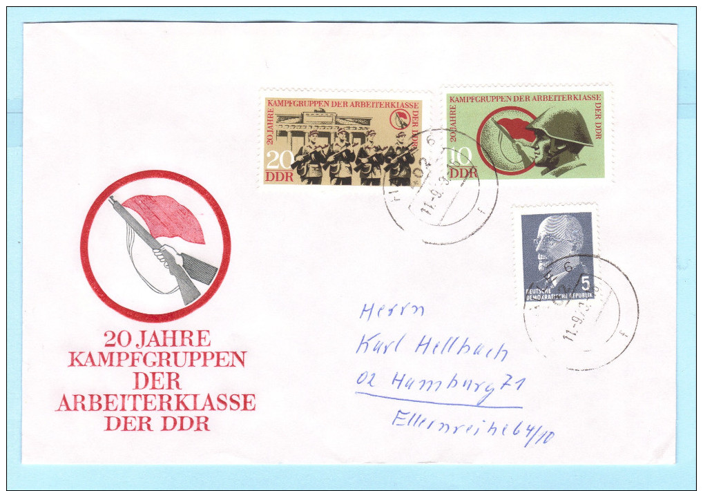 DDR GDR RDA FDC Brief Cover Lettre  1874-1875 Kampftruppen Der DDR 20 Jahre  (31832) - Autres & Non Classés