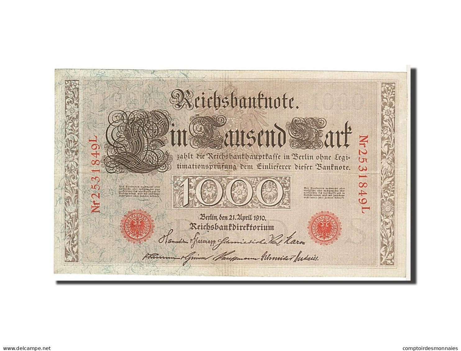 Billet, Allemagne, 1000 Mark, 1910, KM:44b, TTB+ - 1000 Mark