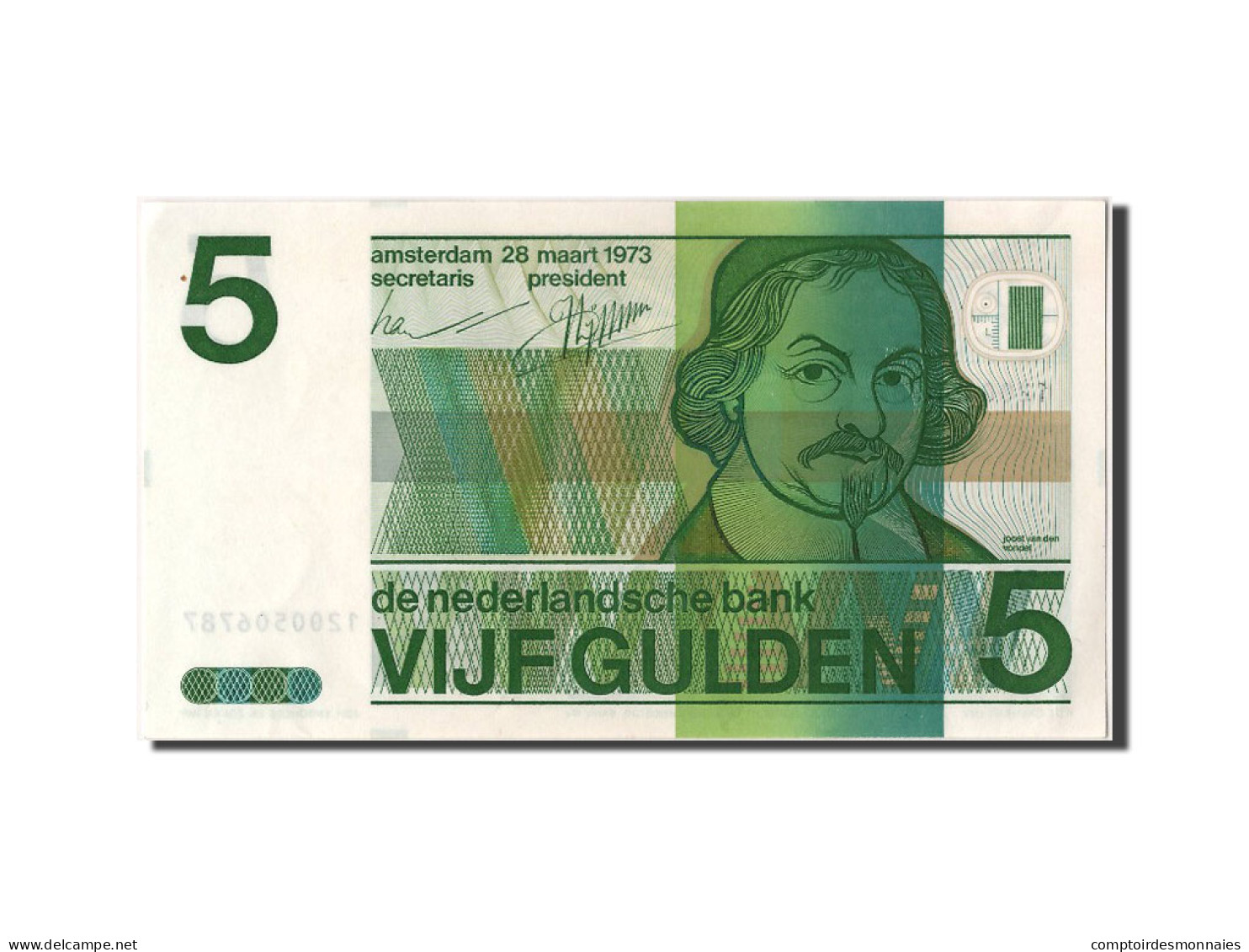 Billet, Pays-Bas, 5 Gulden, 1973, 1973-03-28, NEUF - 5 Florín Holandés (gulden)