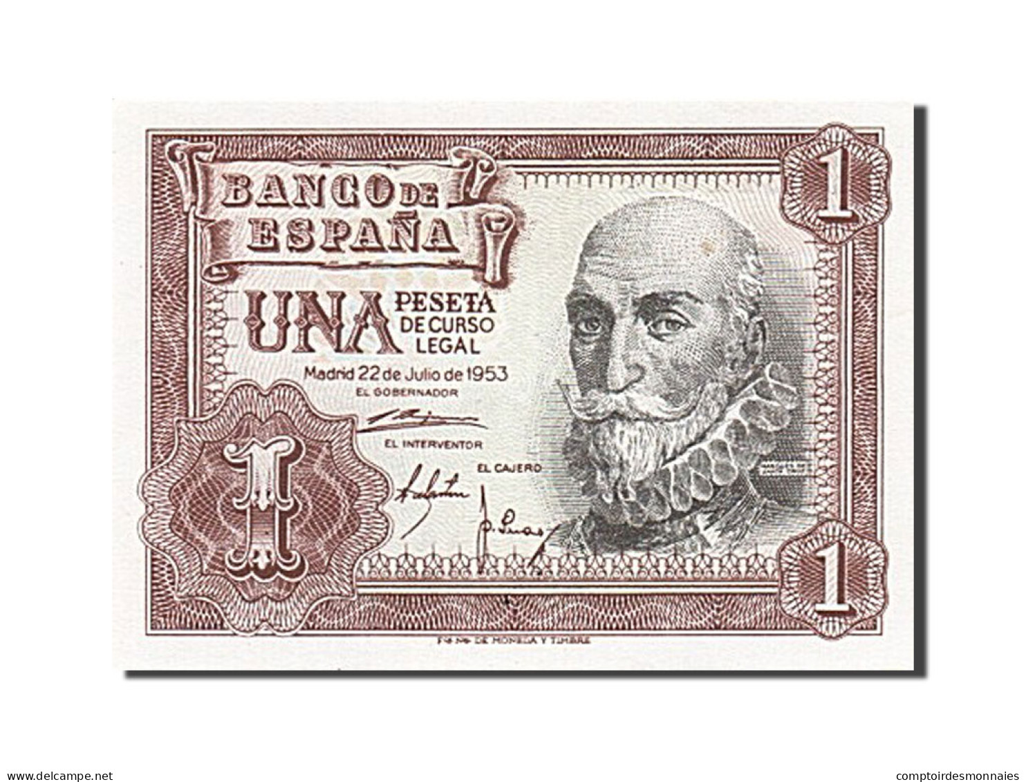 Billet, Espagne, 1 Peseta, 1953, 1953-07-22, SPL - 1-2 Pesetas