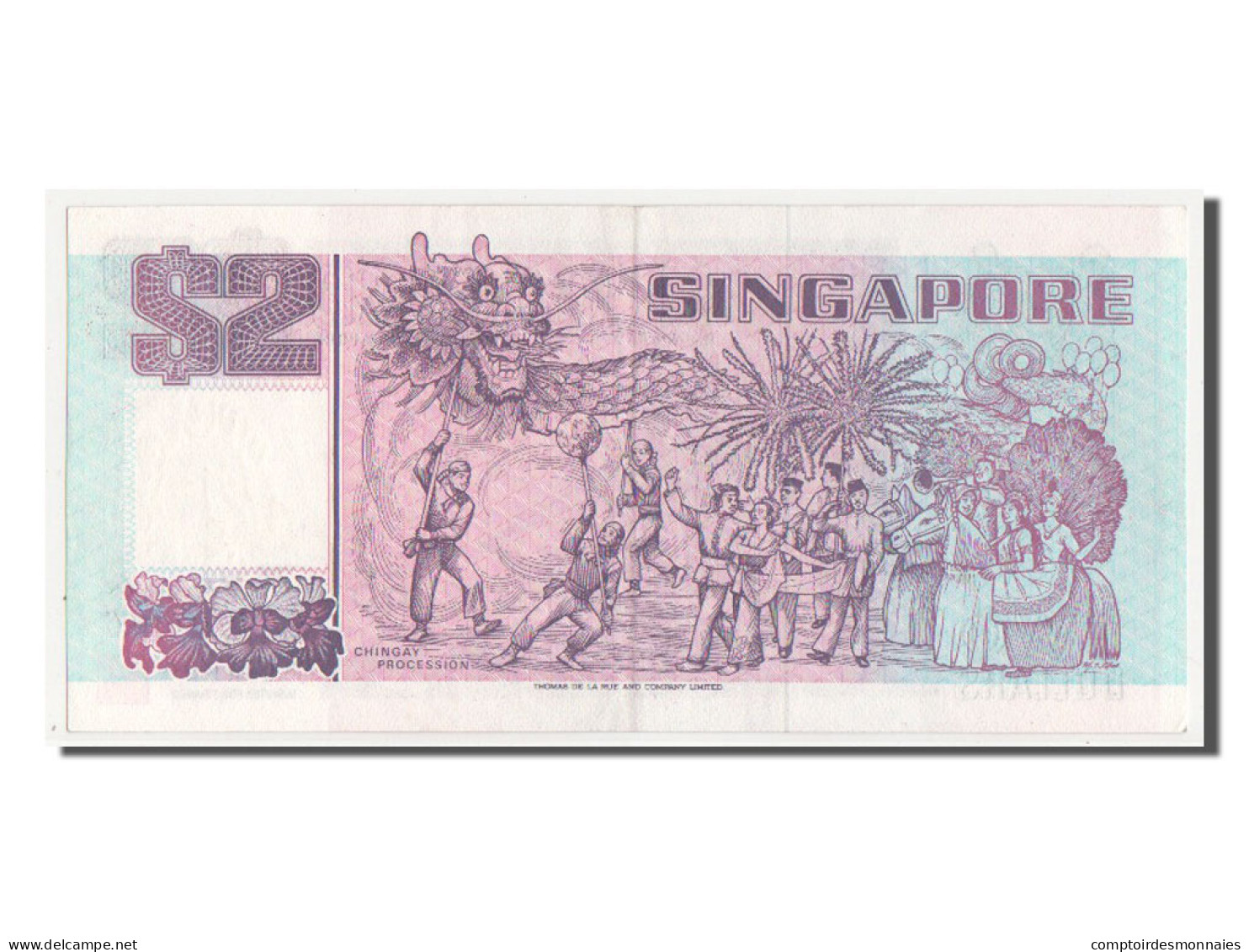 Billet, Singapour, 2 Dollars, SUP - Singapour