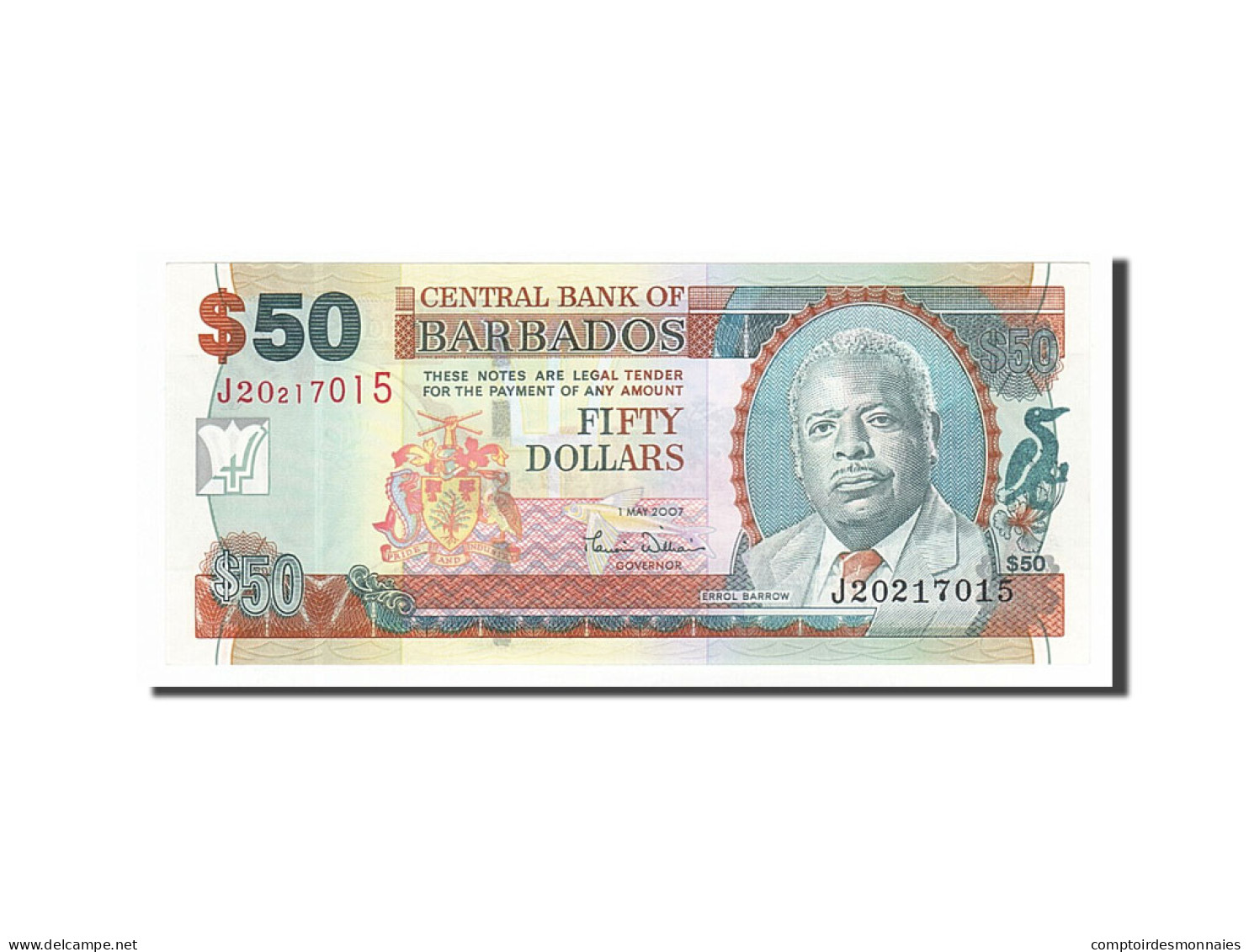 Billet, Barbados, 50 Dollars, 2007, 2007-05-01, NEUF - Barbados (Barbuda)