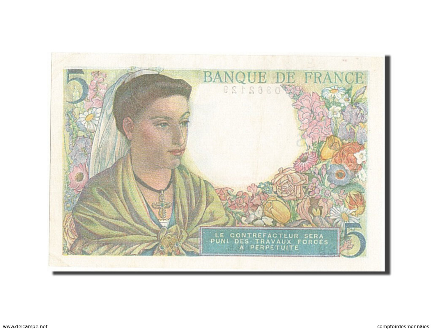 Billet, France, 5 Francs, 5 F 1943-1947 ''Berger'', 1943, 1943-07-22, SPL+ - 5 F 1943-1947 ''Berger''