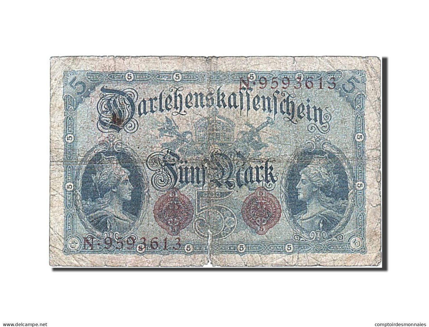 Billet, Allemagne, 5 Mark, 1914, 1914-08-05, B - 5 Mark