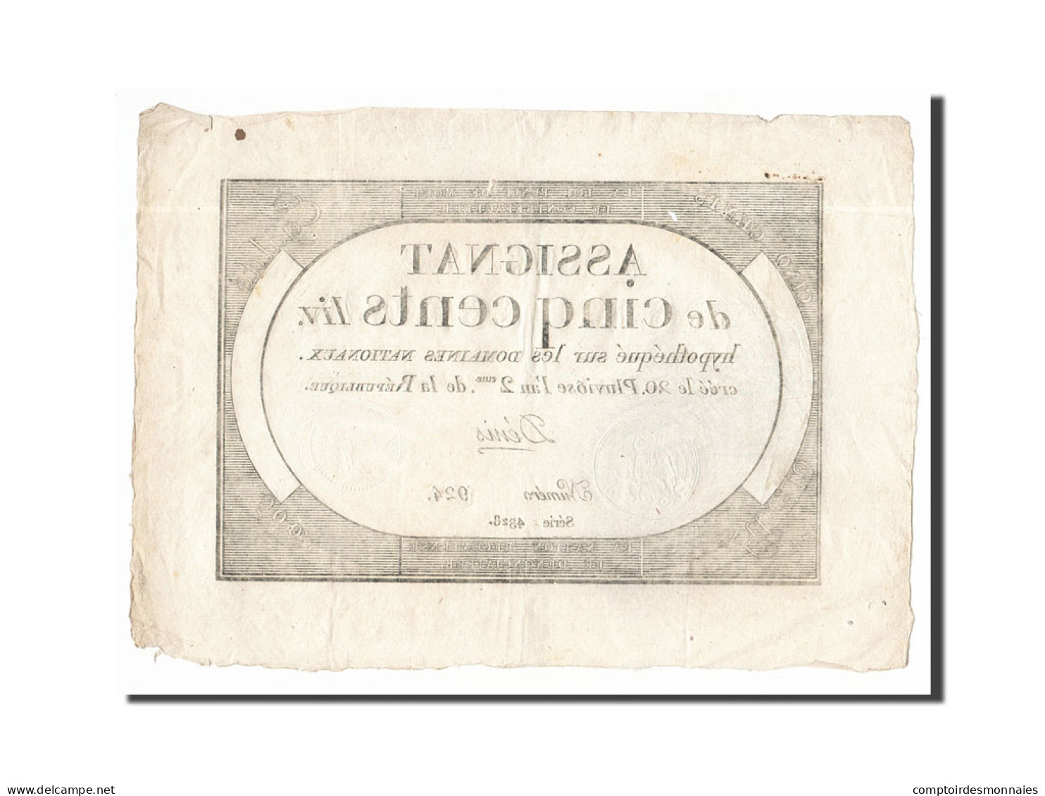 Billet, France, 500 Livres, 1794, DÃ©nis, SUP, KM:A77, Lafaurie:172 - Assignats
