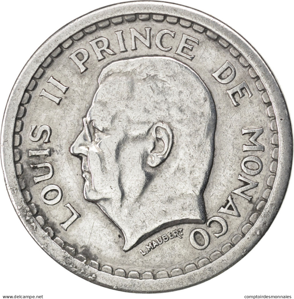 Monnaie, Monaco, Louis II, 2 Francs, 1943, TB, Aluminium, KM:121, Gadoury:133 - 1922-1949 Louis II
