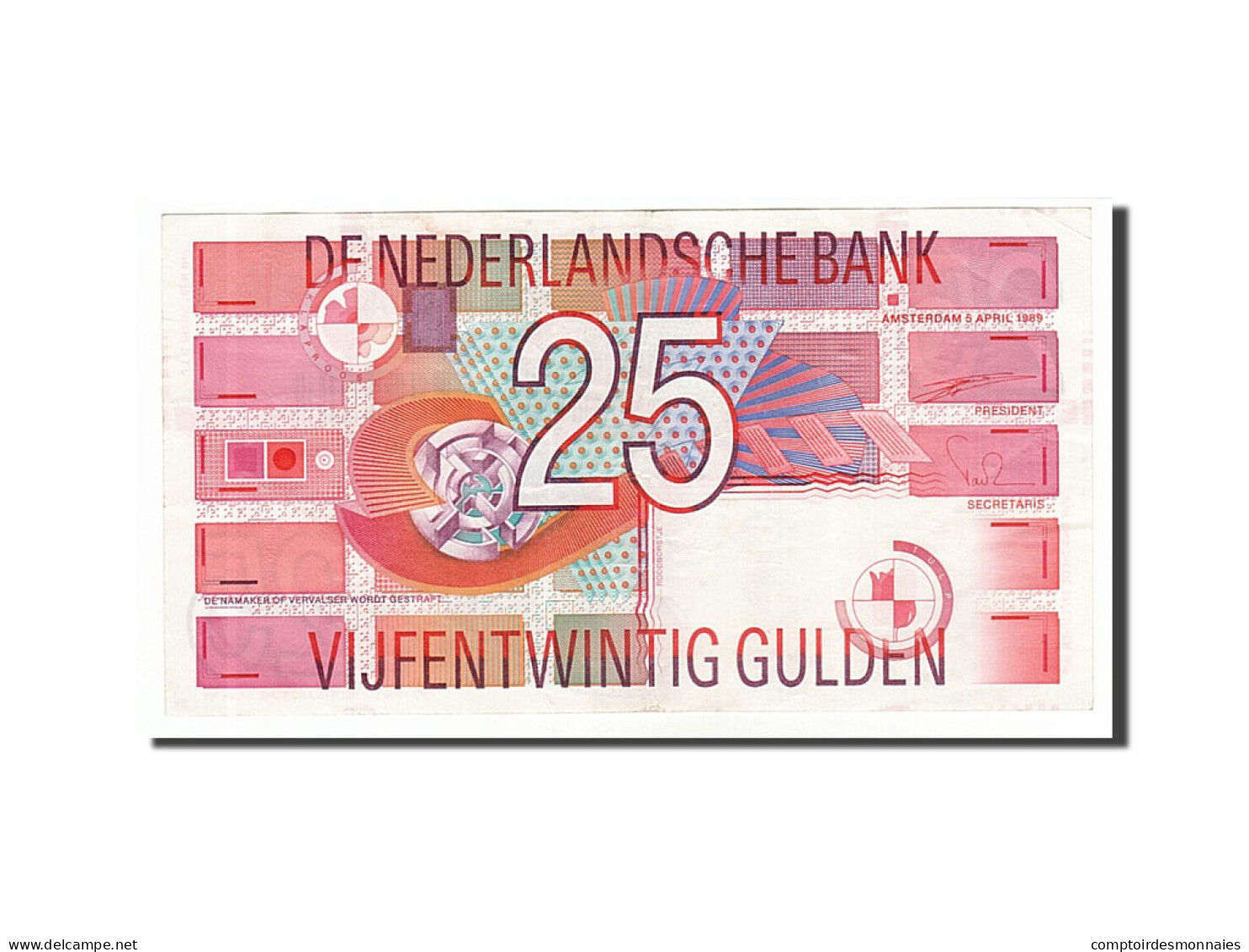 Billet, Pays-Bas, 25 Gulden, 1999, 1999-04-05, TTB+ - 25 Florín Holandés (gulden)