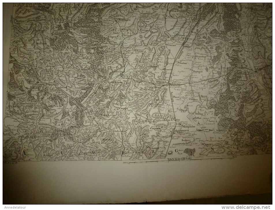 1757  ?  Carte Géographique Région Inscrite Dans Le Polygone De: Murat,Meillard,Artonne,Aigueperse,St-Cyr,Jalligny,etc - Cartes Géographiques