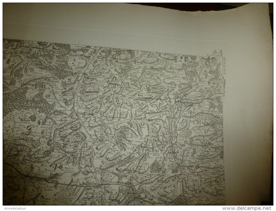 1757  ?  Carte Géographique Région Inscrite Dans Le Polygone De: Murat,Meillard,Artonne,Aigueperse,St-Cyr,Jalligny,etc - Mapas Geográficas