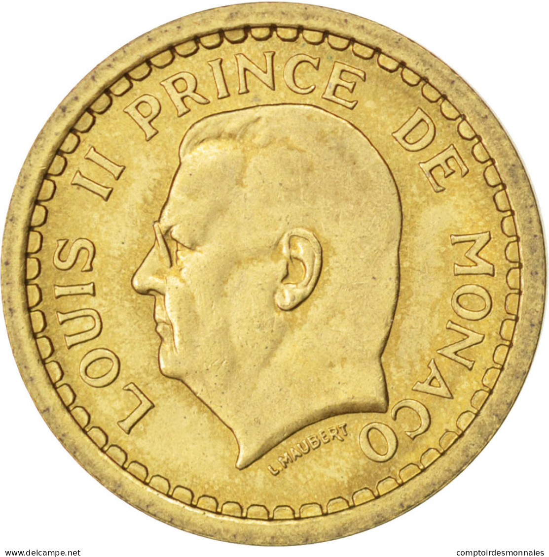 Monnaie, Monaco, Louis II, Franc, 1945, SUP+, Aluminum-Bronze, KM:120A - 1922-1949 Louis II.