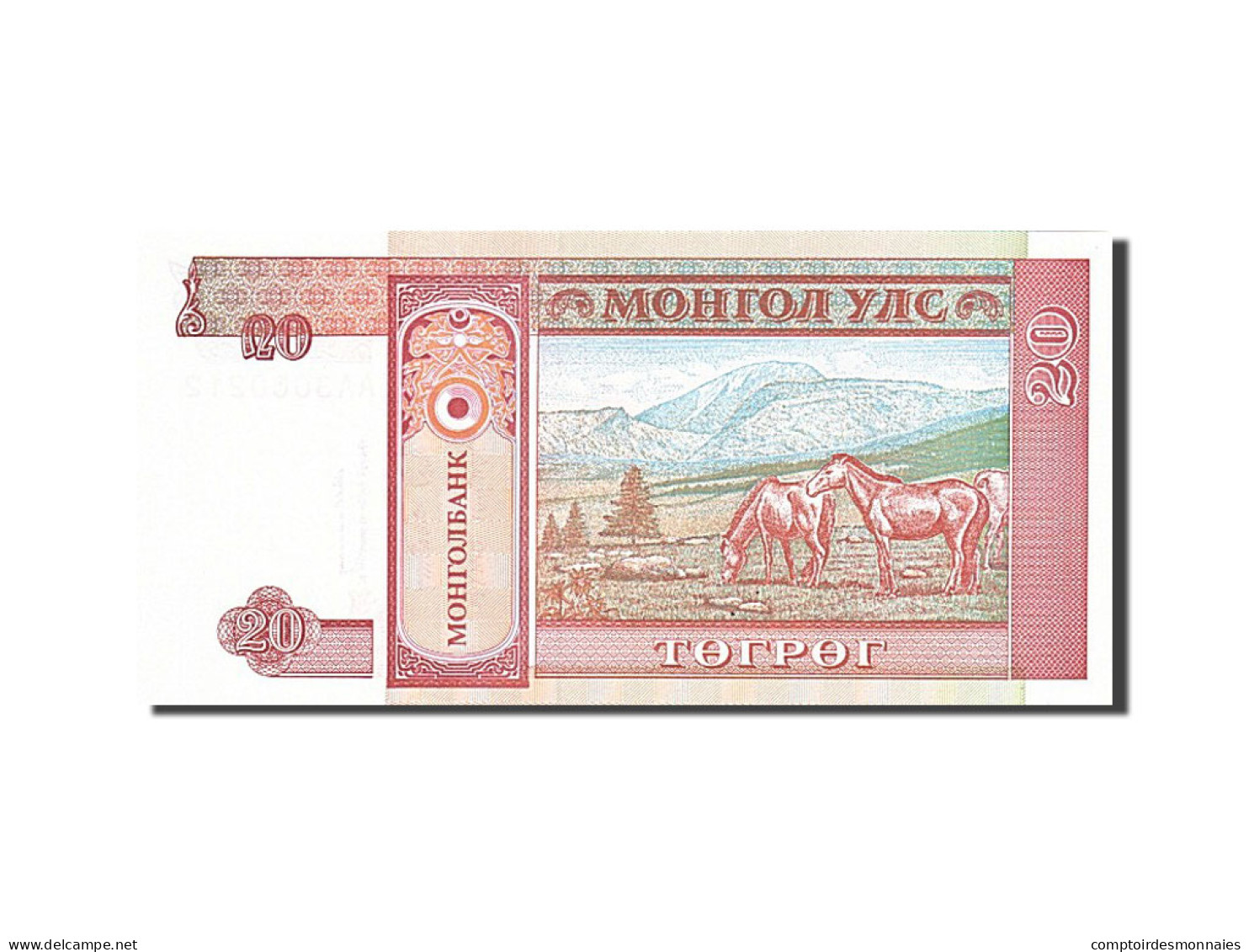 Billet, Mongolie, 20 Tugrik, 2002, NEUF - Mongolia