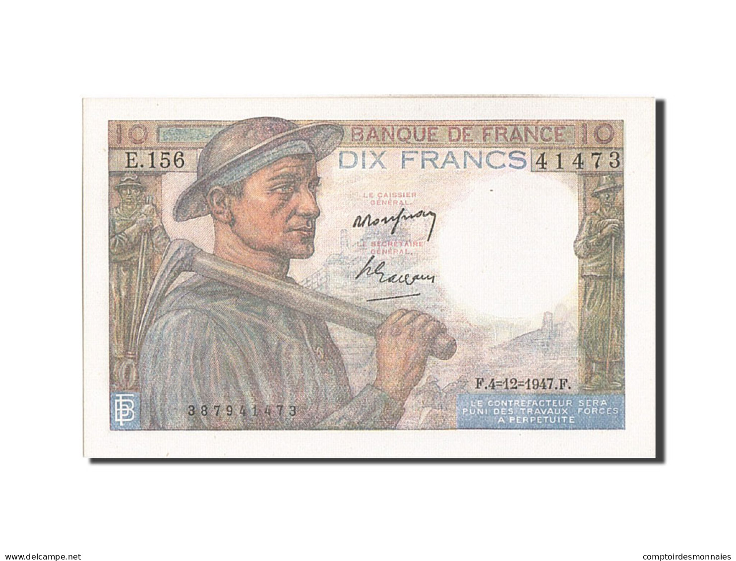 Billet, France, 10 Francs, 10 F 1941-1949 ''Mineur'', 1947, 1947-12-04, NEUF - 10 F 1941-1949 ''Mineur''