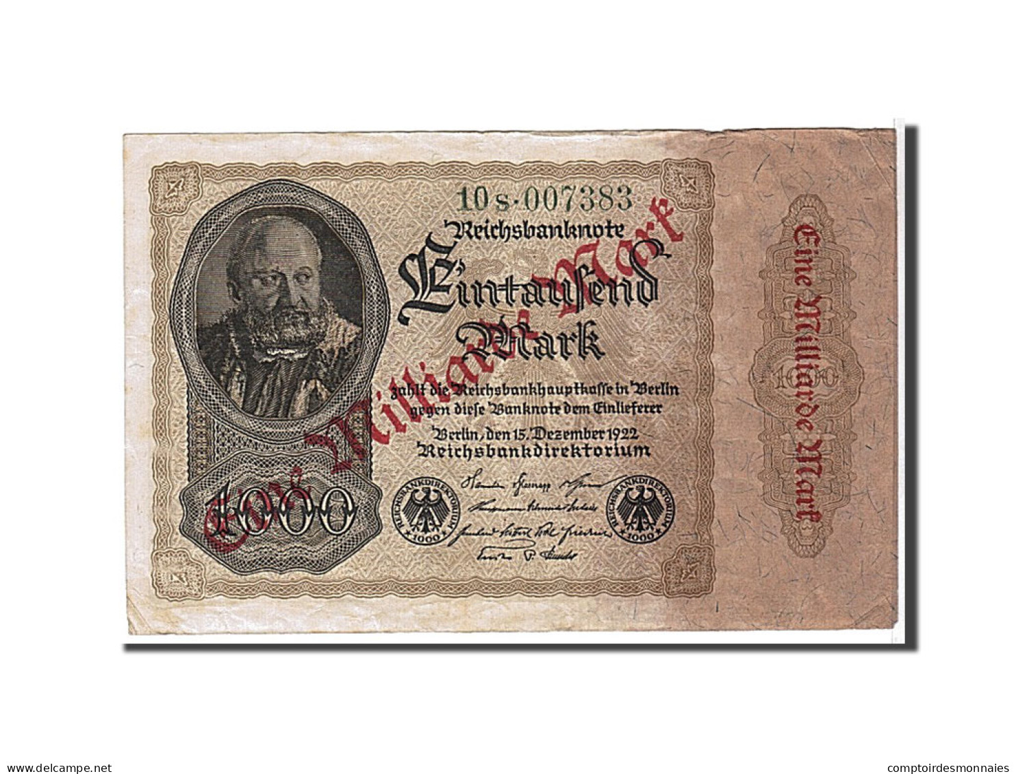 Billet, Allemagne, 1 Milliarde Mark On 1000 Mark, 1922, TB+ - 1000 Mark