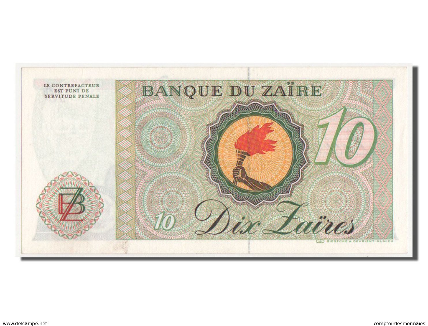 Billet, Zaïre, 10 Zaïres, 1982, SPL+ - Zaïre