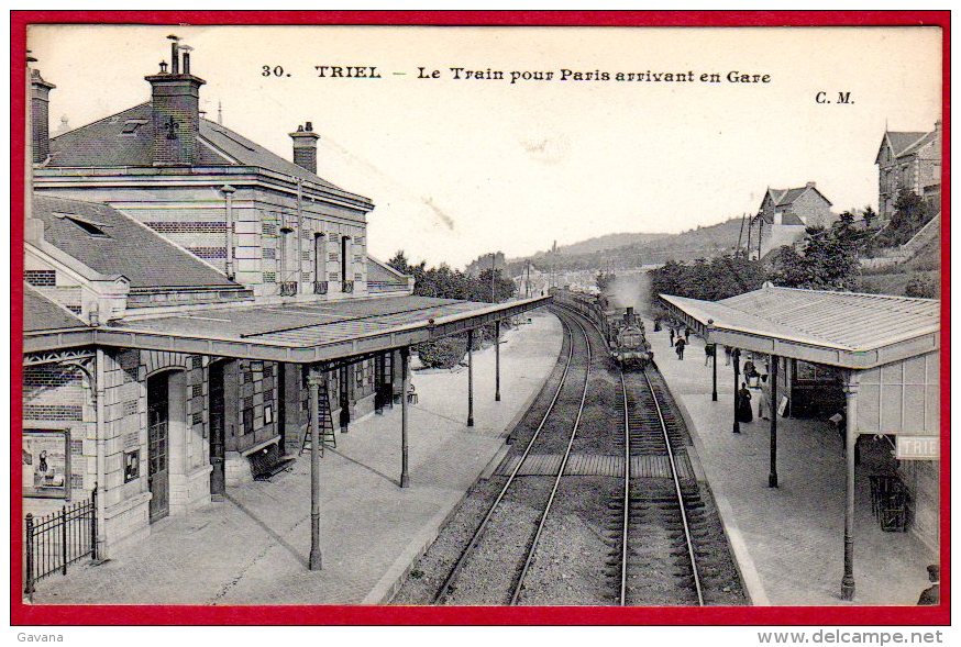 78 TRIEL - Le Train Poiur Paris Arrivant En Gare - Triel Sur Seine
