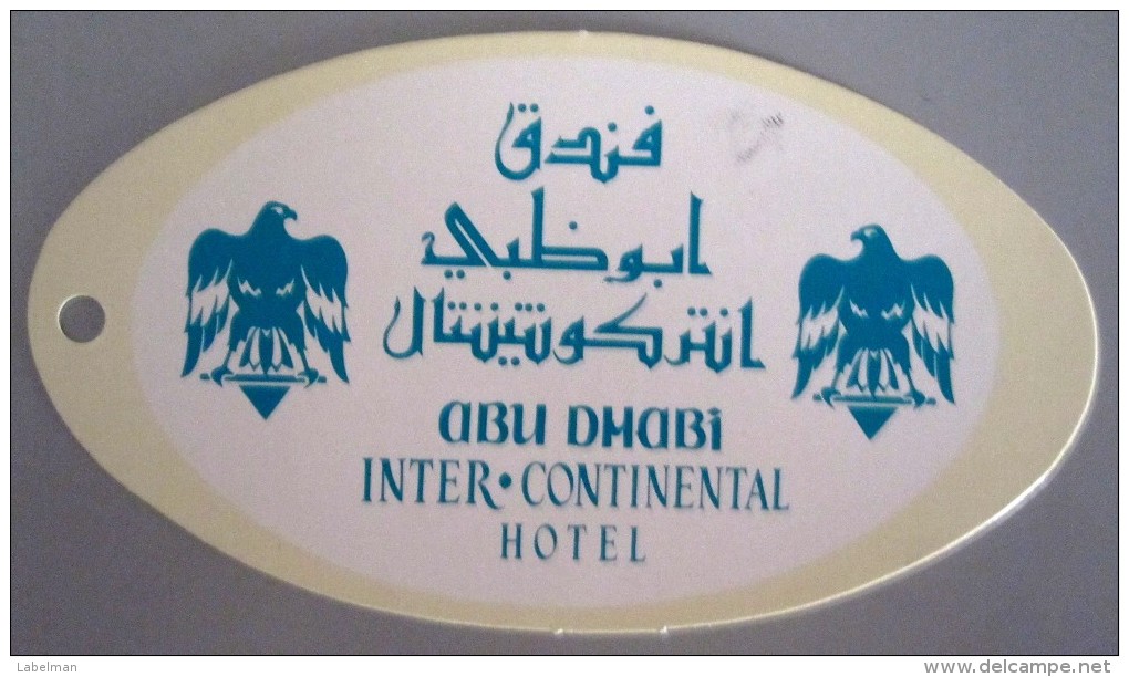 HOTEL MOTEL PENSION INN INTER CONTINENTAL ABU DHABI UAE MIDDLE EAST TAG STICKER DECAL LUGGAGE LABEL ETIQUETTE AUFKLEBER - Hotel Labels