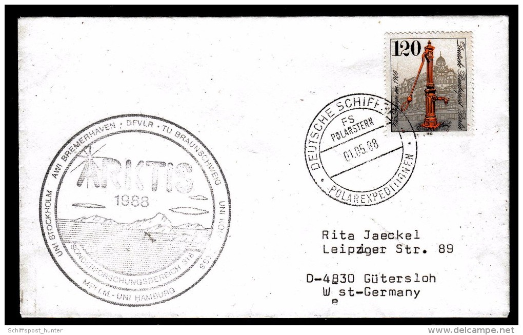 ARCTIC, GERMANY, FS"POLARSTERN", 1.5.1988, ARK  1988, 3 Unis , Cachet ,look Scan !! 15.4-42 - Arktis Expeditionen