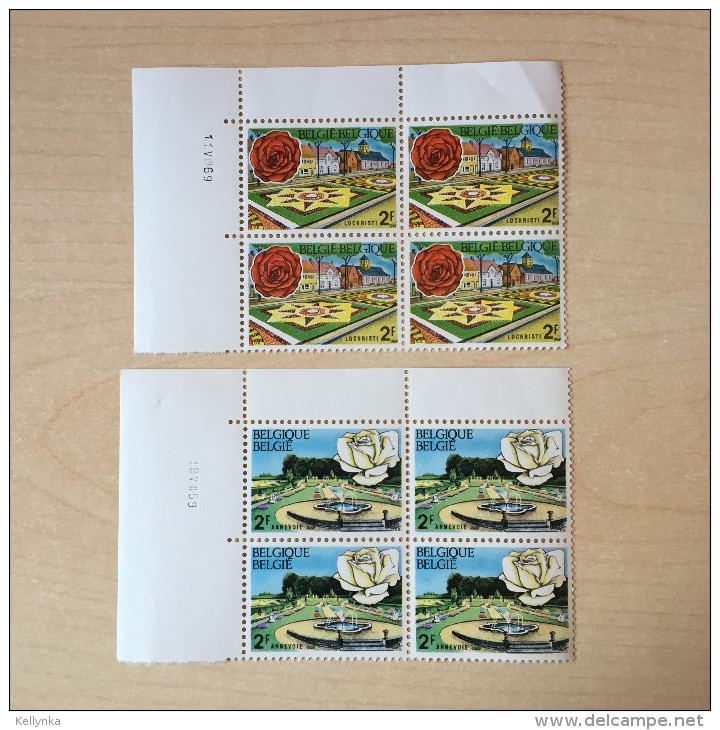 Belgique - 1501/1502 - En Bloc De 4 Avec Date - Fleurs - 1969 - MNH - Coins Datés