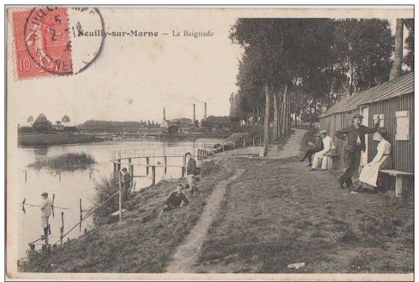 CPA 93 NEUILLY SUR MARNE La Baignade Animation 1906 - Neuilly Sur Marne