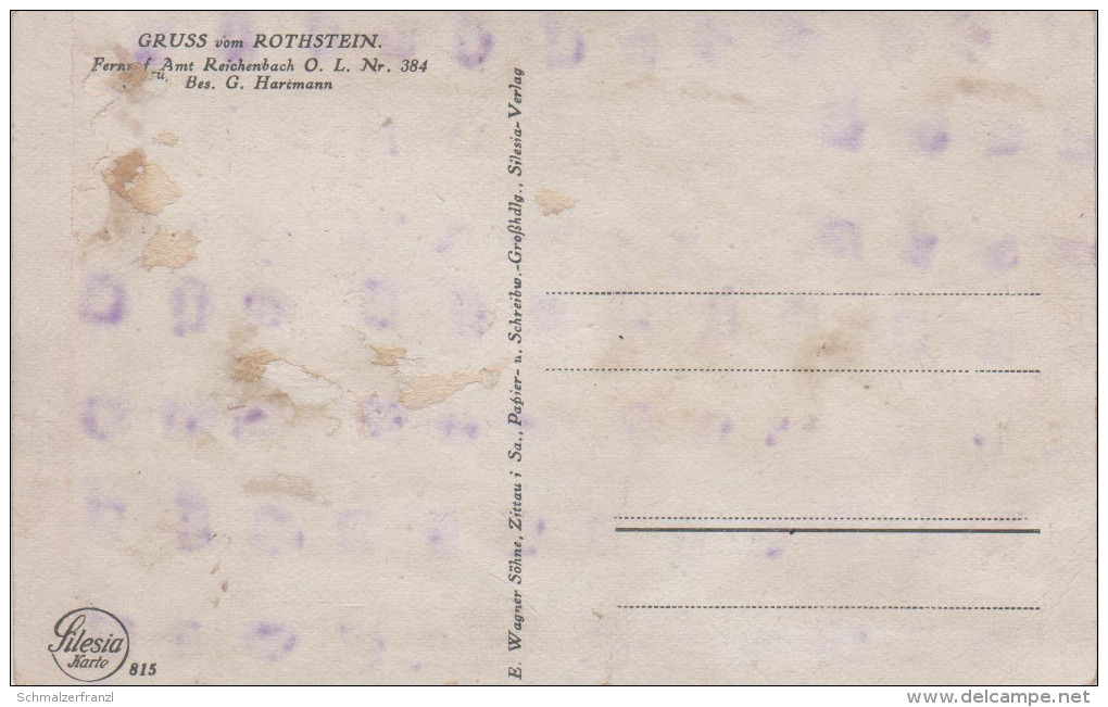 AK Gruss Rothstein Rotstein Gasthaus Hartmann Bei Reichenbach Sohland Görlitz Löbau Dolgowitz Bischdorf Rosenhain - Gersdorf