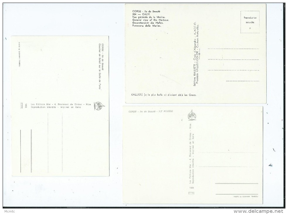 Lot 7 Cartes Modernes - Corse Ile De Beauté - Bonifacio- Calvi- San´Antonino - Ile Rousse - 5 - 99 Karten