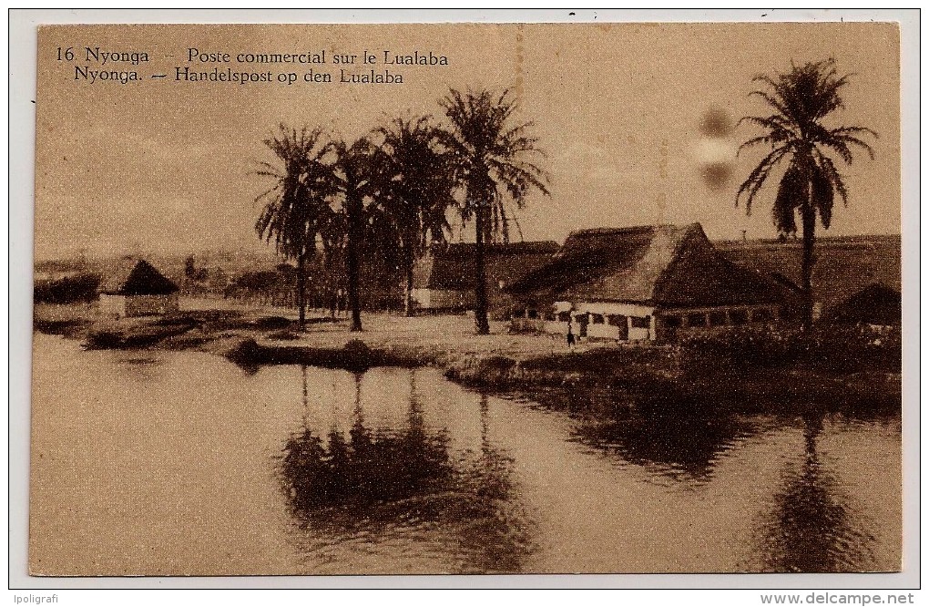 Congo Belge, Carte Postale, Nyonga, Poste Commercial Sur Le Lualaba, 45 C., Neuve - Entiers Postaux