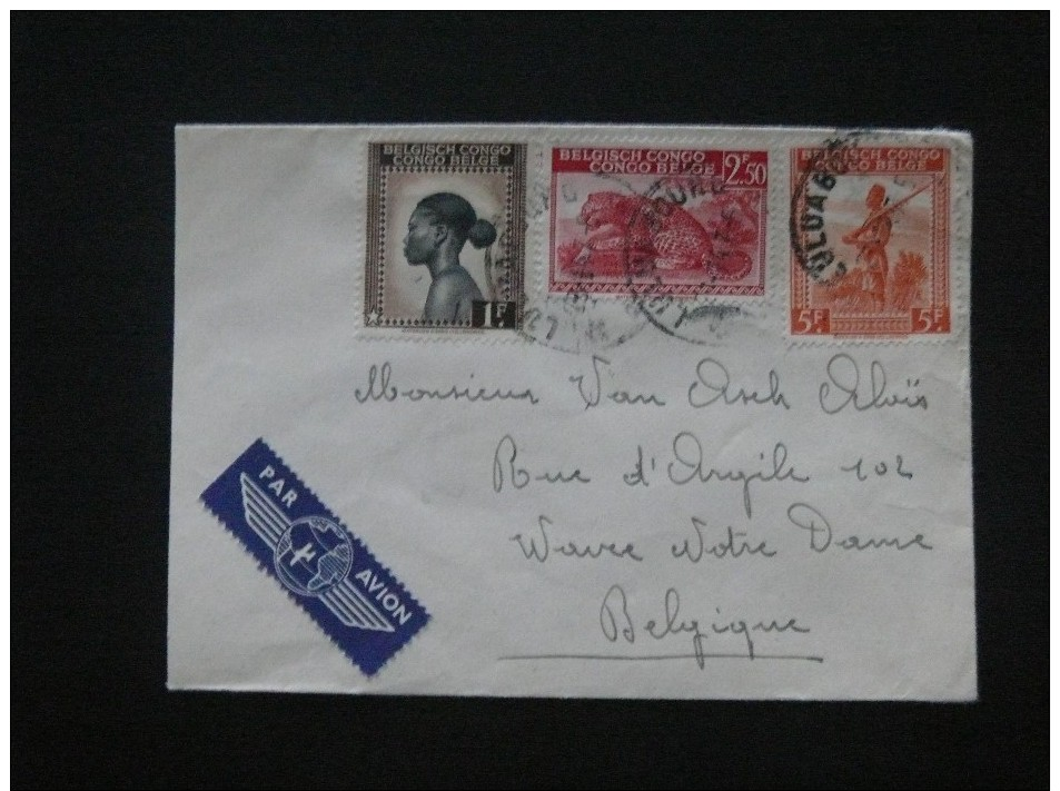 Congo Belge 1947 Lettre De Luluabourg Pour Wavre (  Palmiers ) Scan - Lettres & Documents